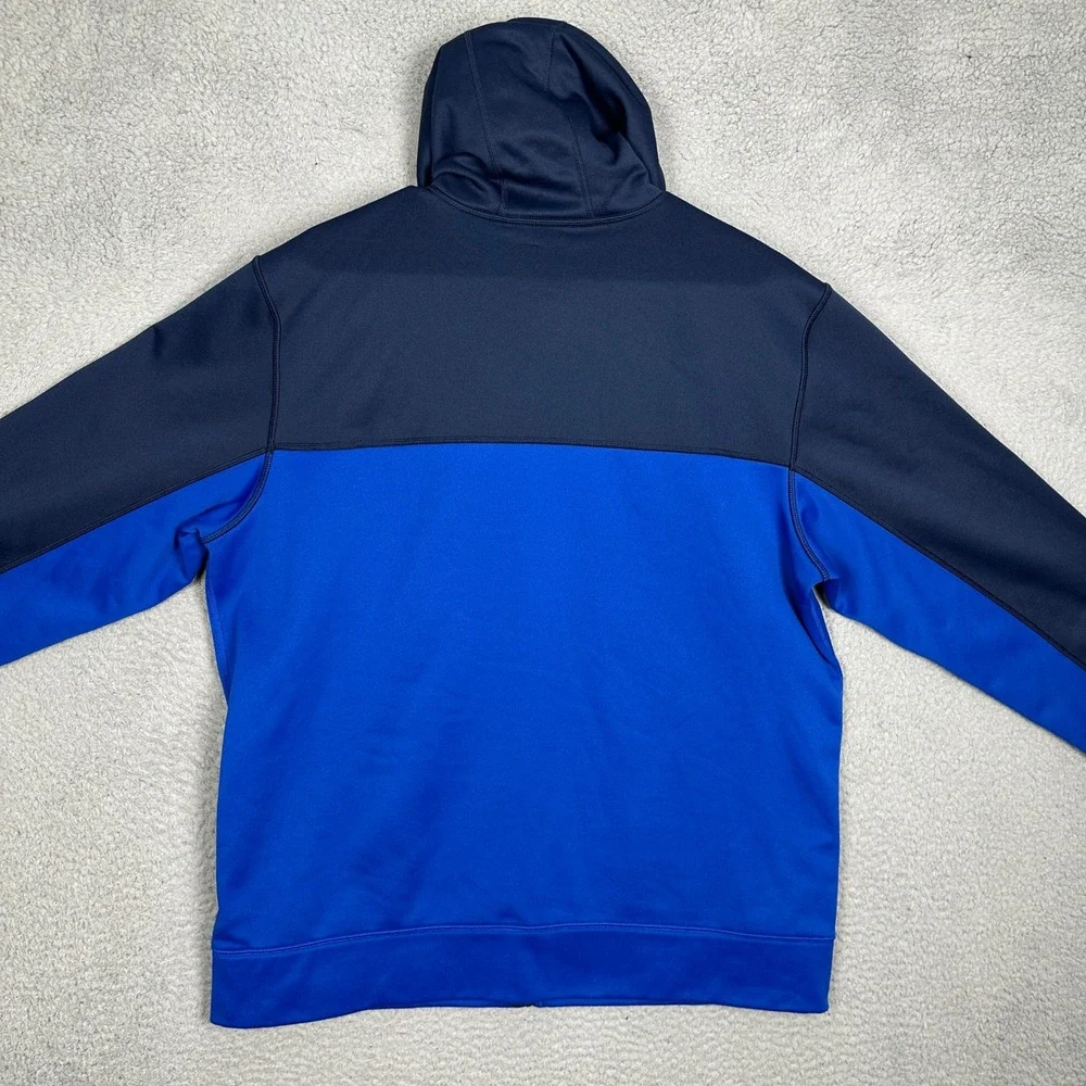 The North Face Hoodie Mens XL Full Zip Blue Navy Colorblock Performance Logo EUC